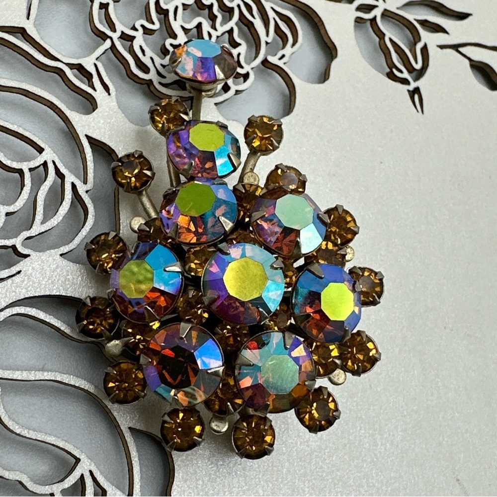 Vintage‎ 1950’s Judy Lee Rhinestone Brooch#676